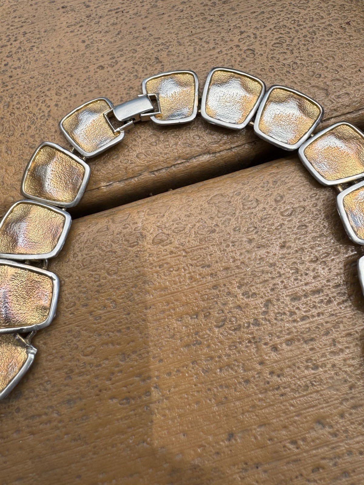 Vintage Chinky Gold And Silver Toned Necklace 22 Inches
