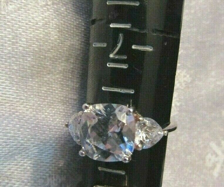 SPECIAL LADIES’ CUSHION CUT CLEAR STONE? STERLING RING SZ 6