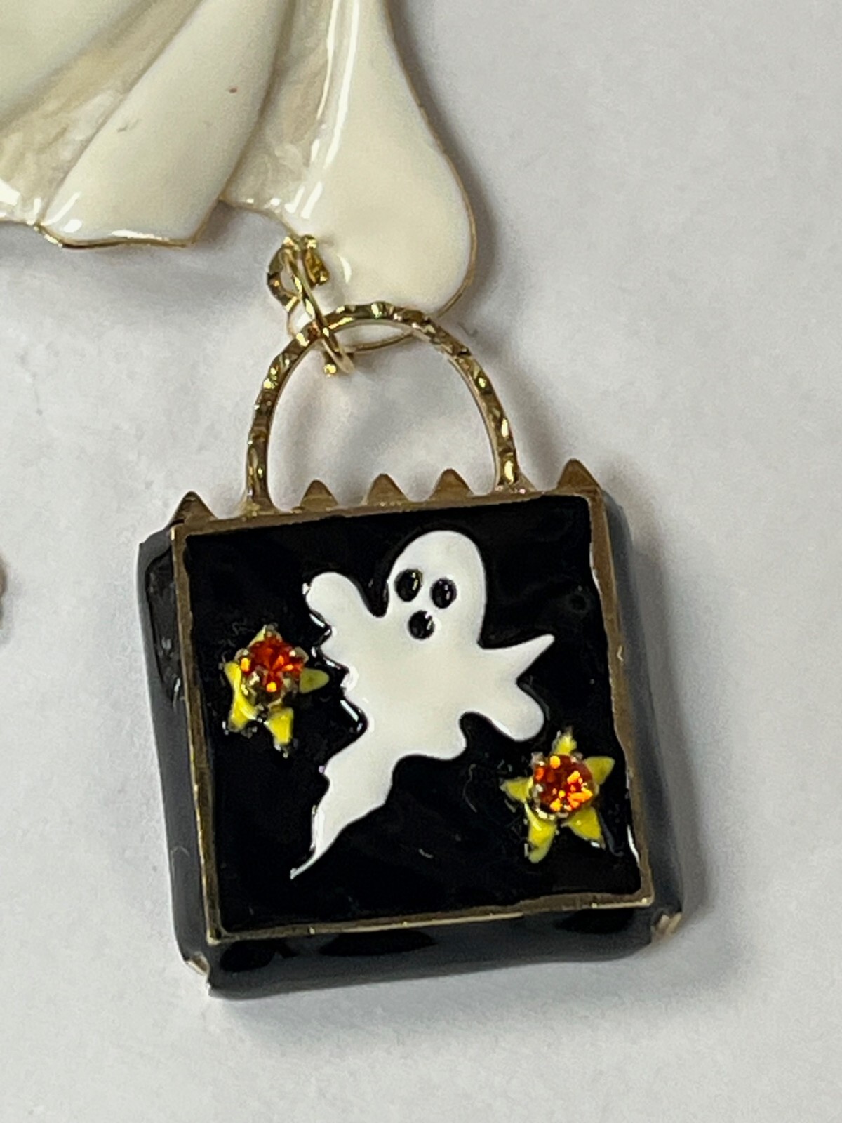 Lunch at the Ritz Trick or Treat Halloween Pumpkin Ghost with Pumpkin Earrings