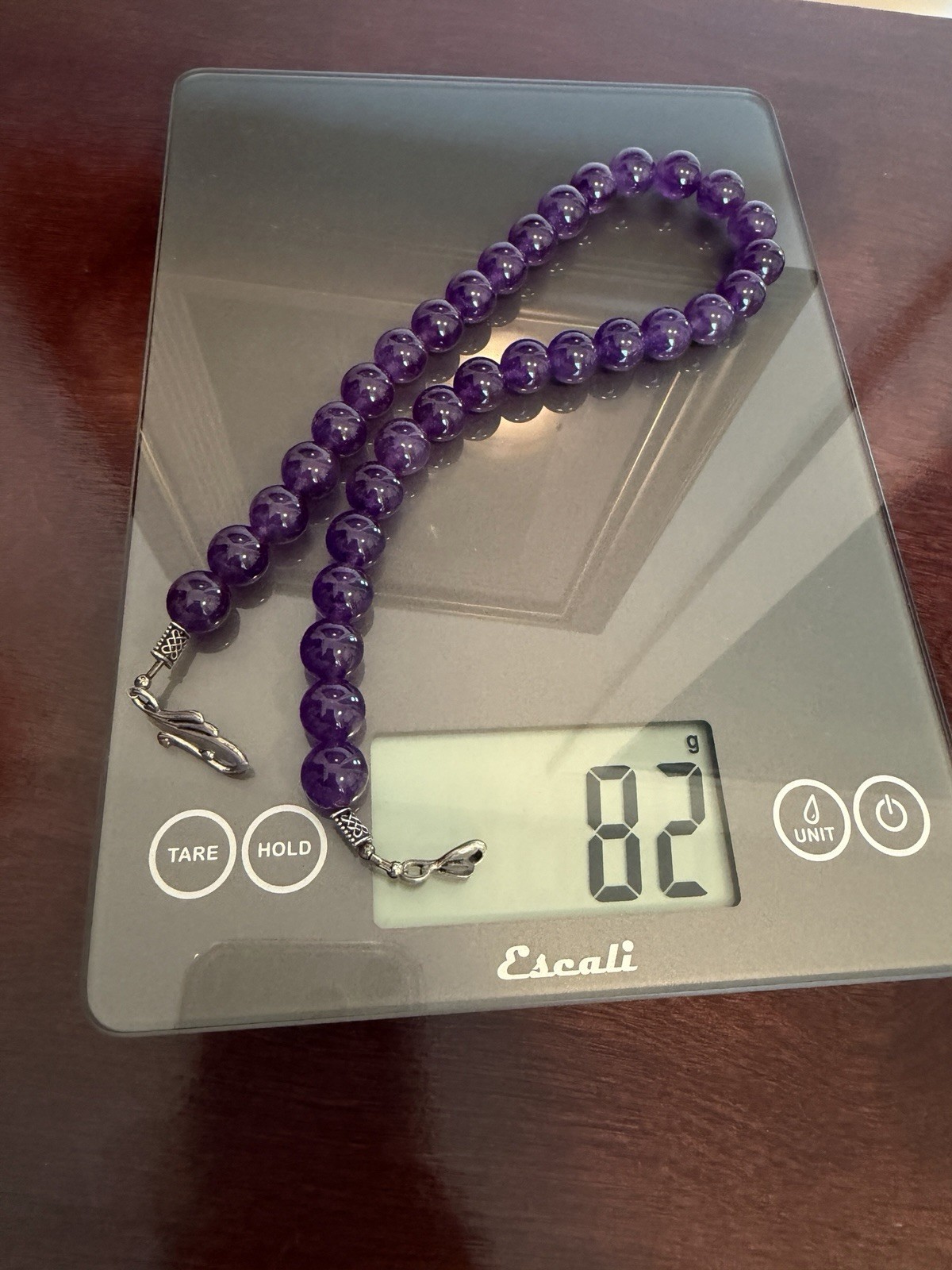 sterling silver amethyst beads necklace vintage