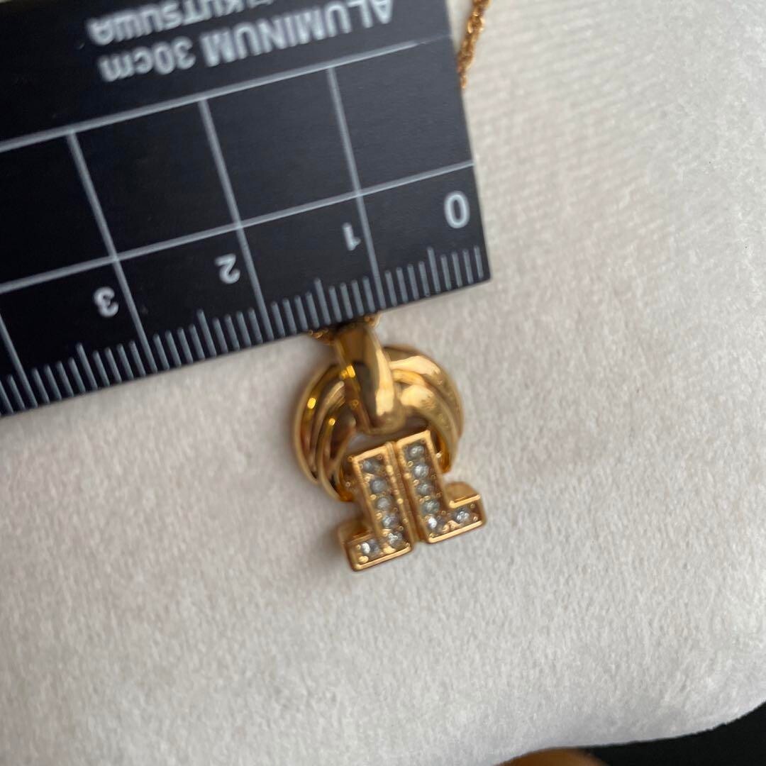 Lanvin Paris Vintage Chain Necklace Pendant Gold L-45cm