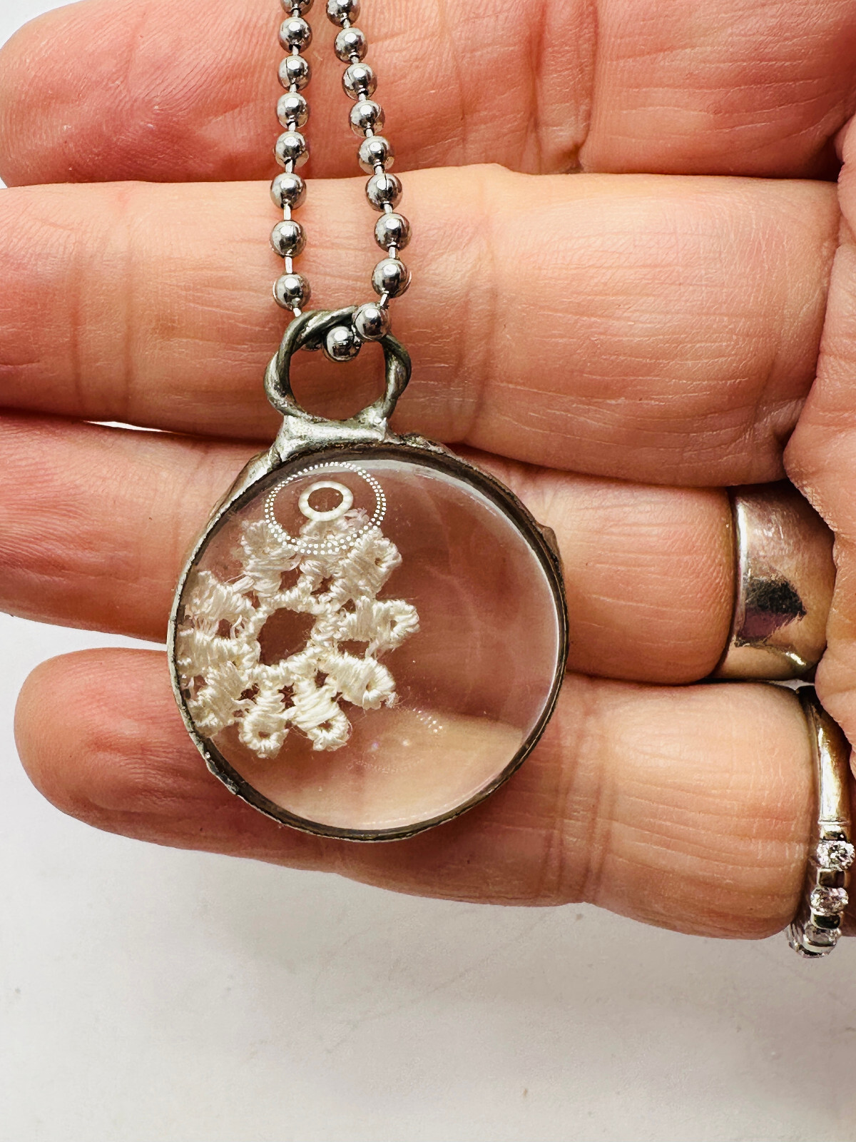 Lot 4 Aluminum Eloxal Vtg Necklaces – Germany, Artisan, Pool of Light Silver Tn