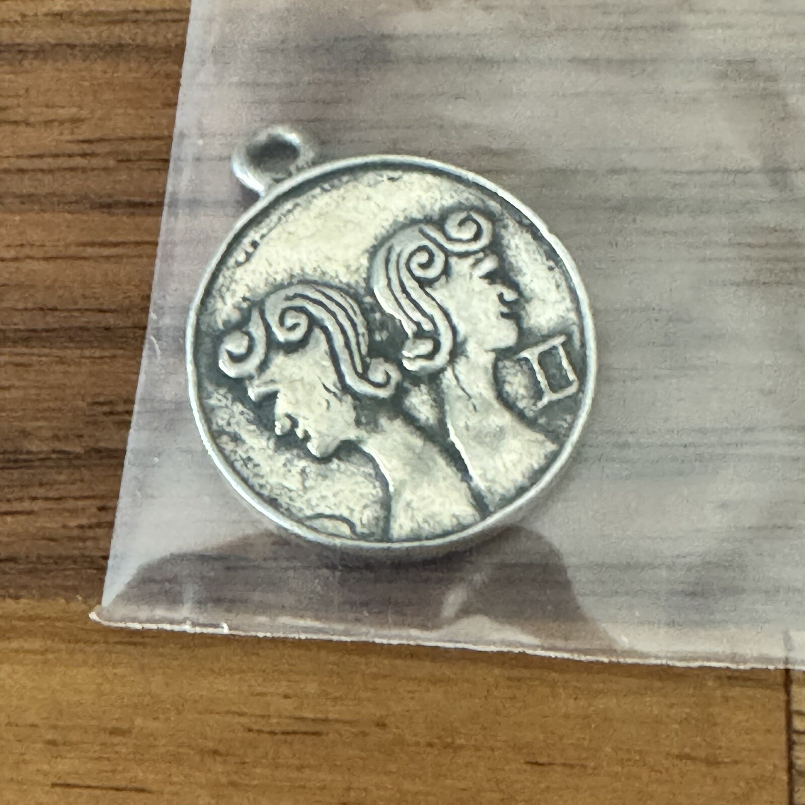 Sterling Silver Gemini Charm Pendant May 21 June 20