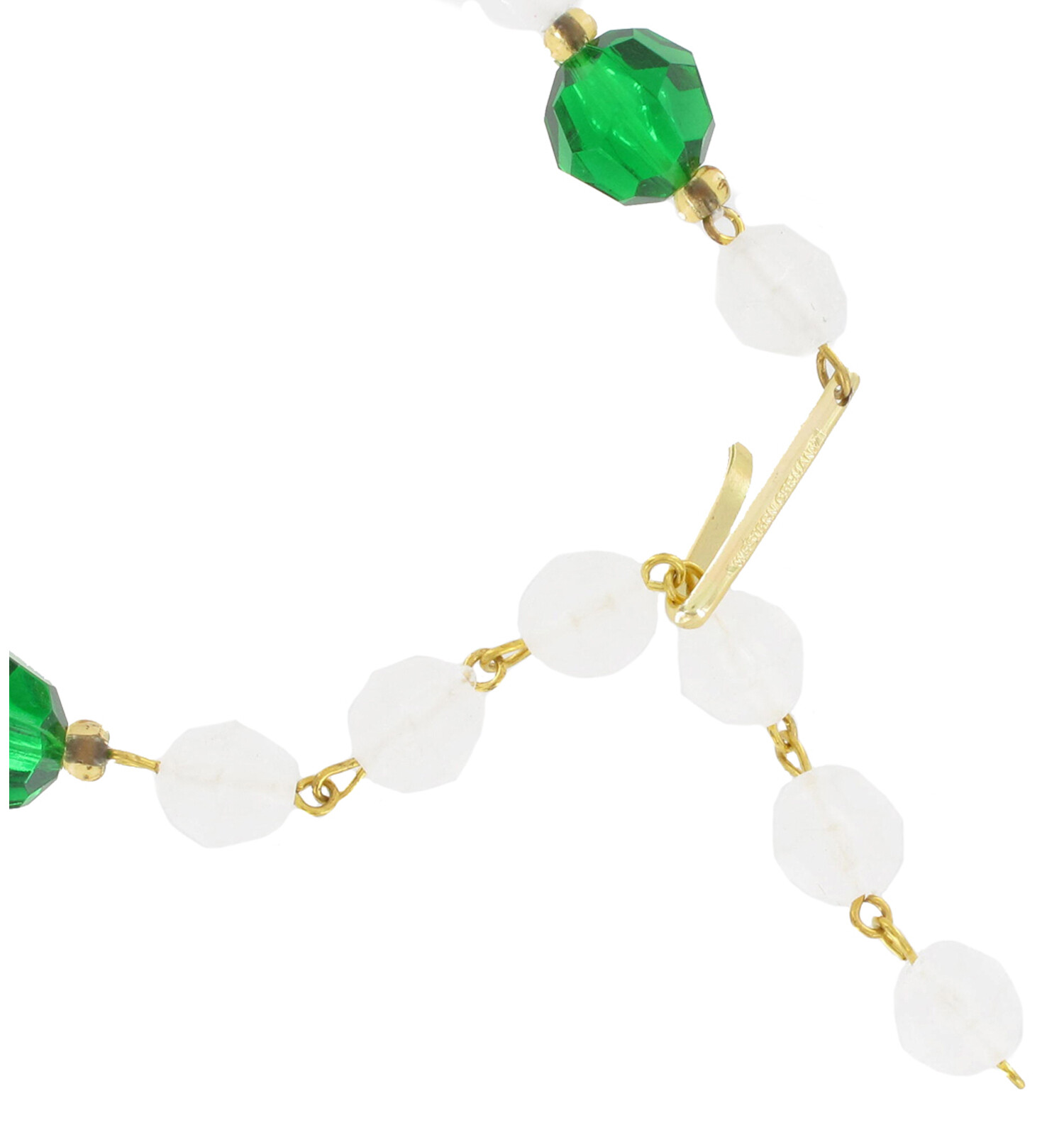 Multicolor Faux Crystal Matte Lucite Beaded Choker Necklace West Germany 16-19″