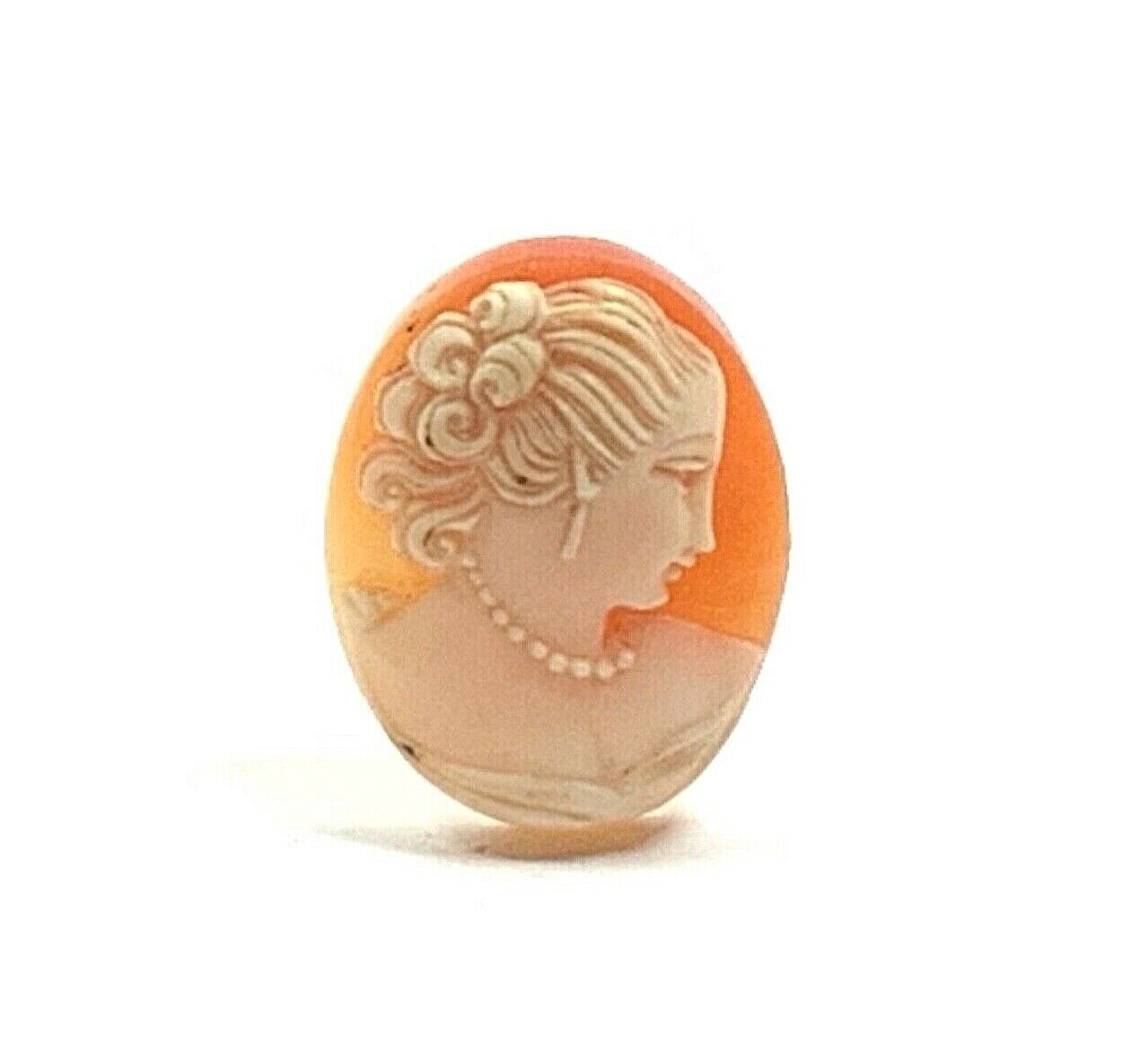 PROJECT PIECE Hand-Carved Right Facing Shell Cameo, No Bezel/Shell Only, 1” Tall