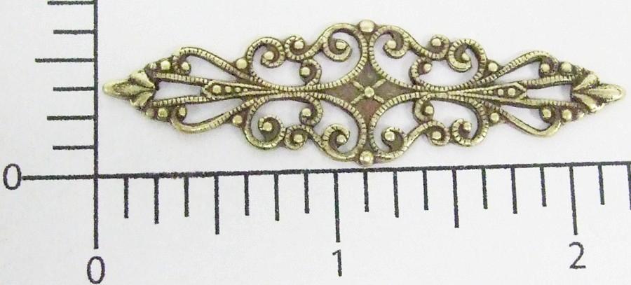24783 2 Pc. Brass Oxidized Victorian Filigree Jewelry Finding