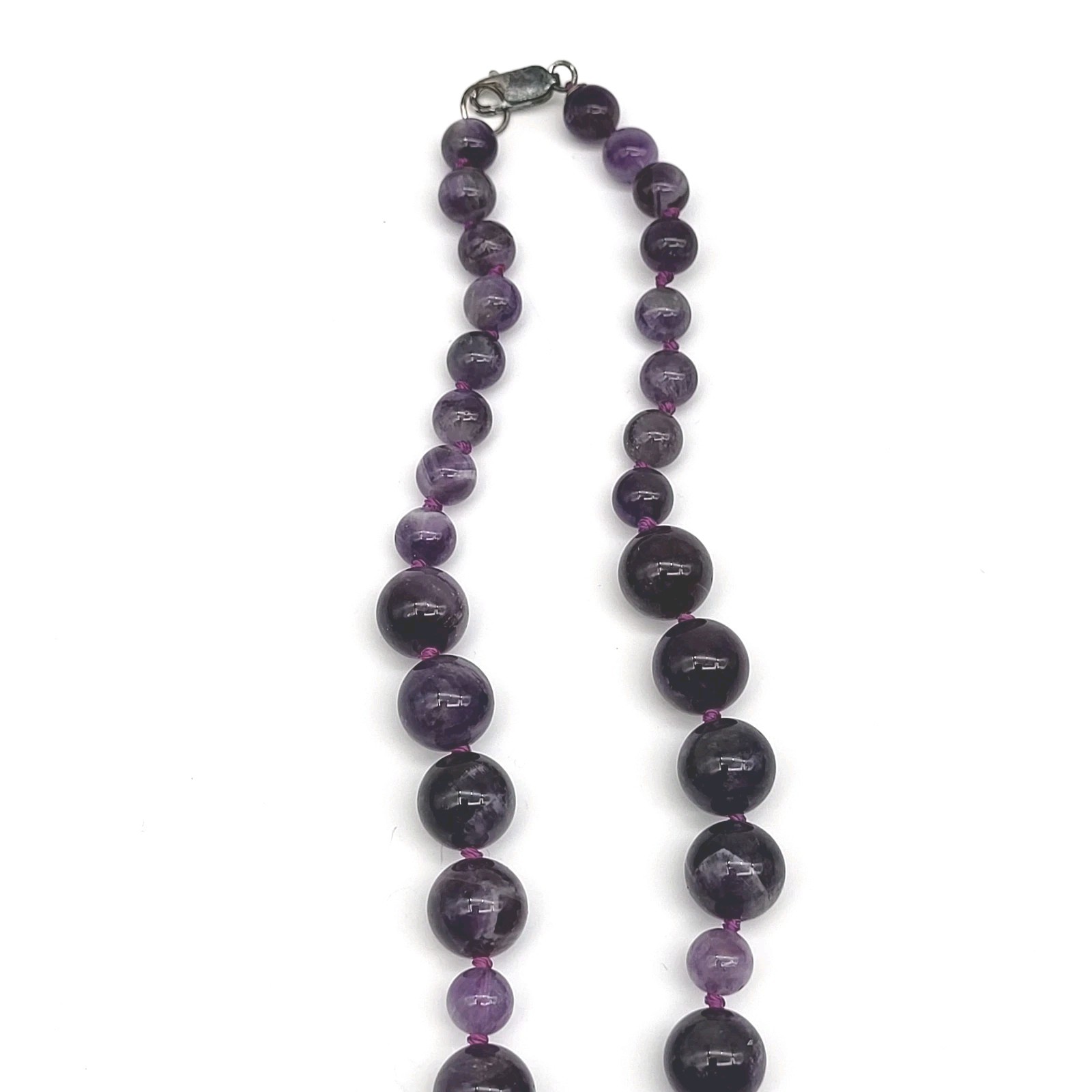 Stunning Purple Charoite & Amethyst Bead necklace Sterling Silver Southwest Bold