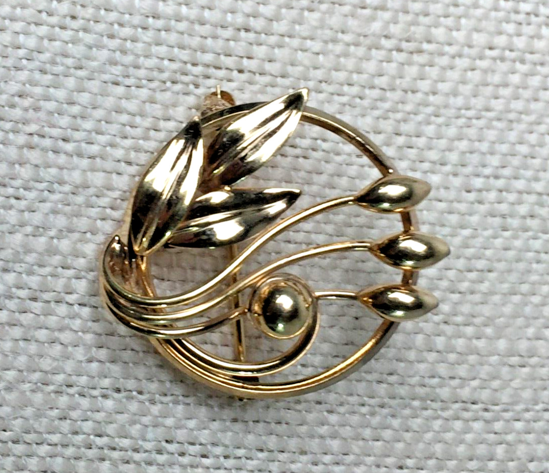Lovely Vintage BB Binder Brothers 1/20 12K Gold Filled Flower Pin Brooch, 1 1/4″