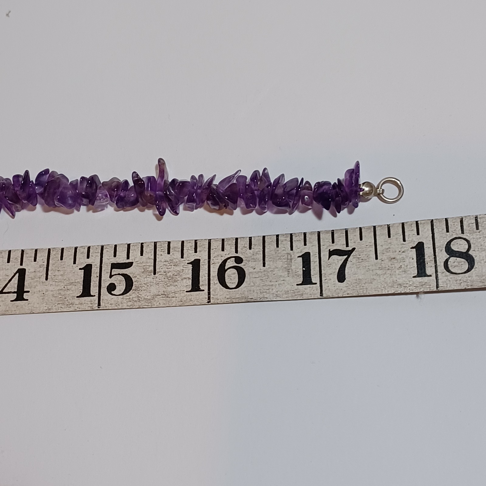 Amethyst Chip Bead Vintage Necklace 17.5 Inch
