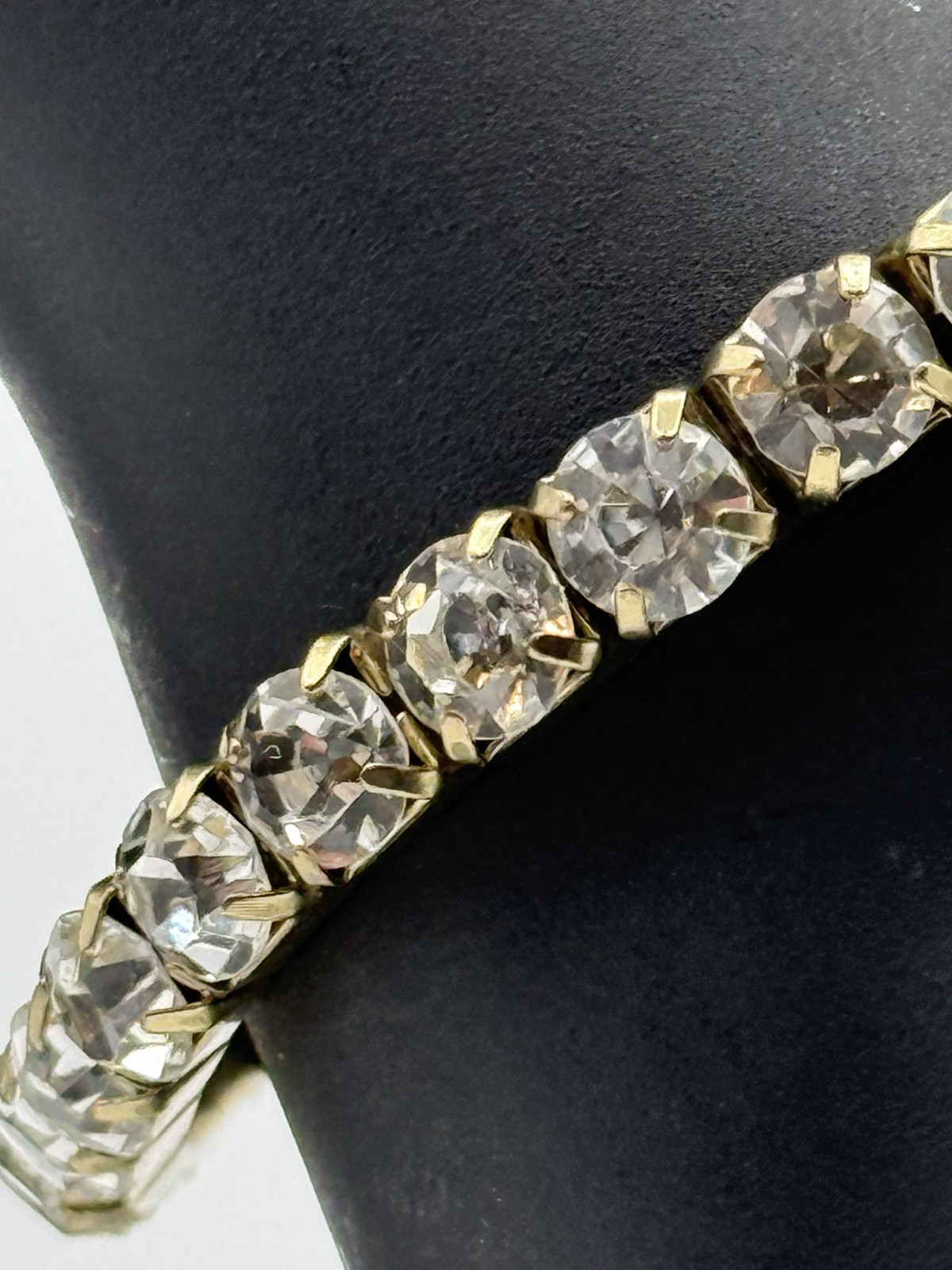 Vintage Rhinestone Expander Expanding Stretch No Rubber Bracelet #597
