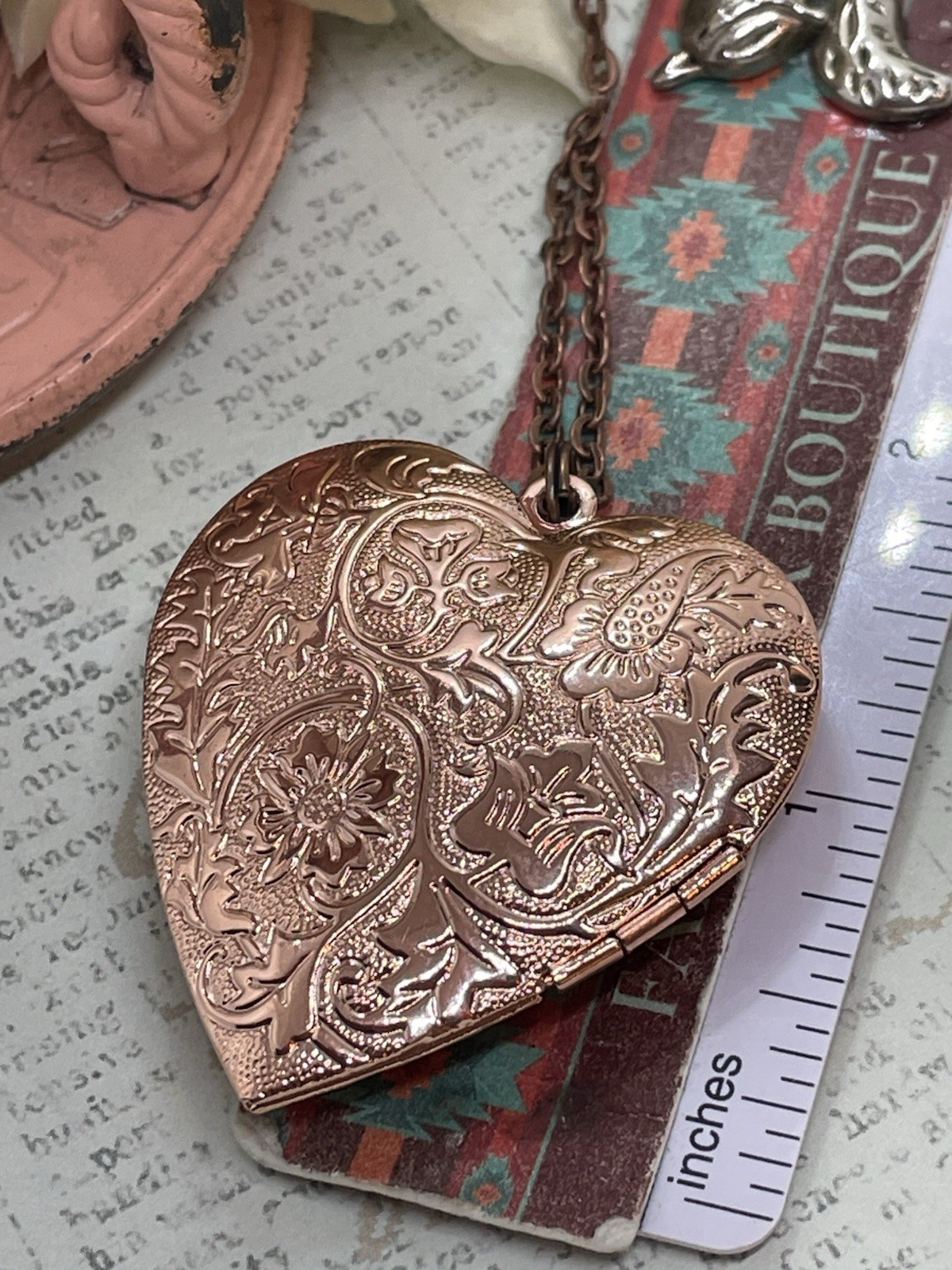 Fancy ROSE Gold Memorial Jewelry Keepsake Photo Locket Necklace Butterfly Urn