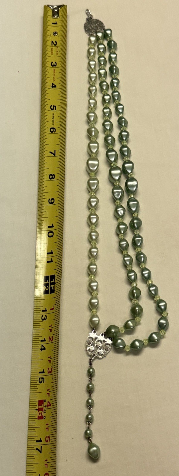 1960’s HONG KONG. 3 Strand Bead Choker Necklace 16″ With extender