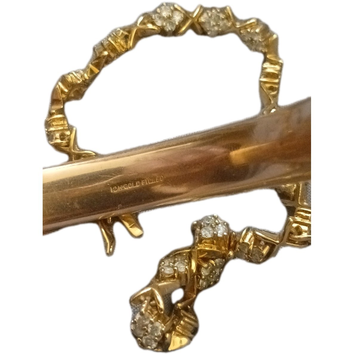 Vntg Carl Art 1/20 12K GF Floral Bangle Bracelet – Incomplete Clasp Mechanism