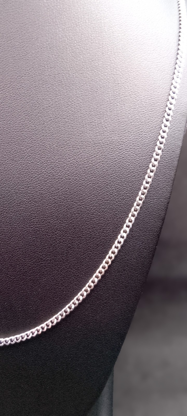 Vintage 925 Sterling Silver Curb Chain Necklace 24″ Long 3mm 9.4g