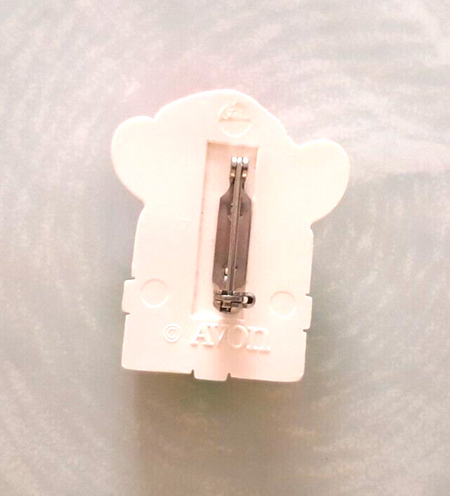 Vintage 1981 AVON White Christmas Mouse in Gift Box Resin Collectible Brooch Pin