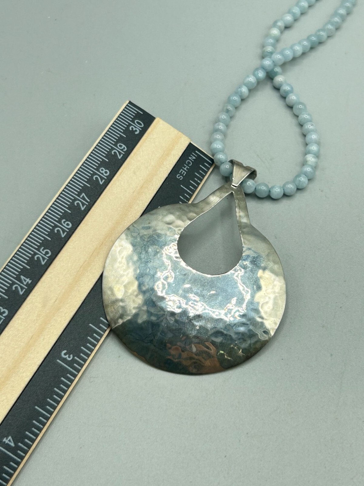 DOMINIQUE DINOUART DESIGN DDD Blue Stone Necklace With Large Sterling Silver