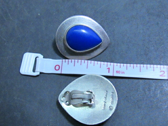 Ben G Chavez Blue Sodalite Sterling Silver Earrings