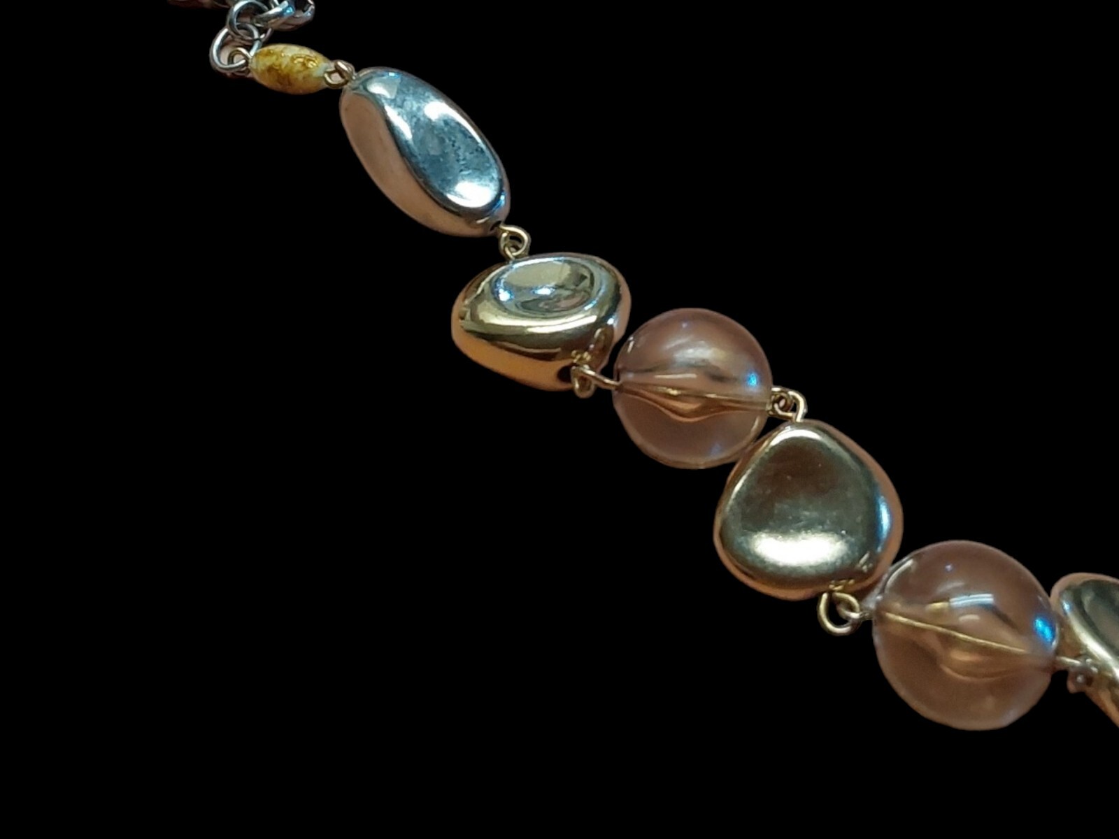 Vintage Resin Brass Metal Necklace 1970’s