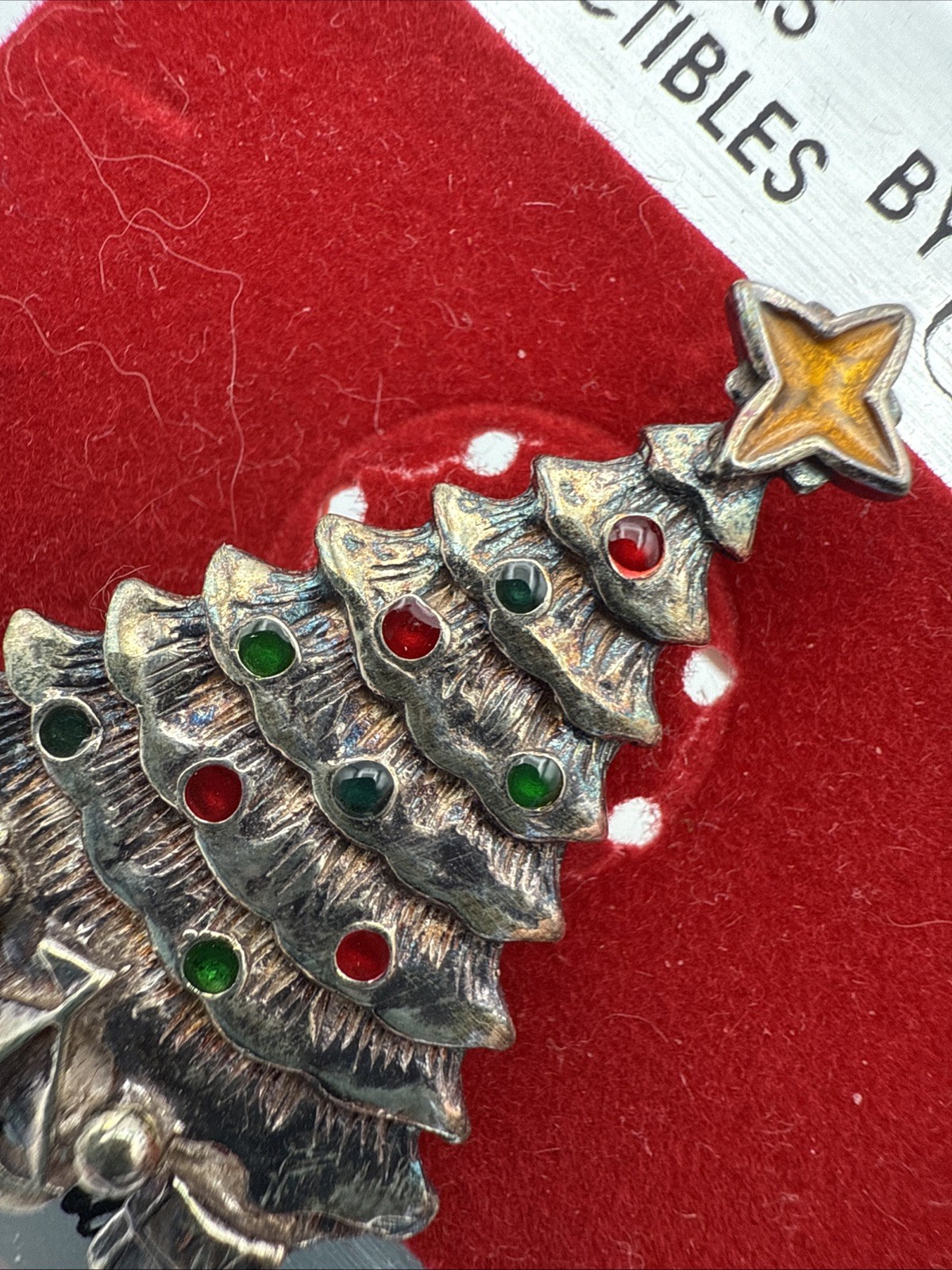VTG Christmas Collectibles by Jezlaine Sterling Silver Christmas Tree Brooch Pin
