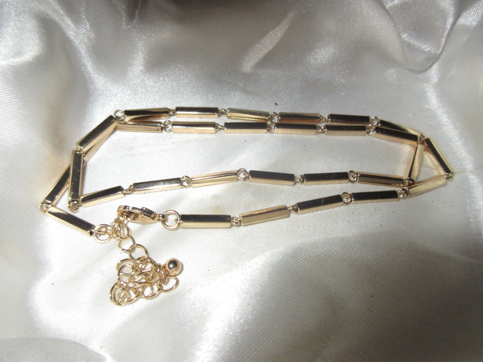 Lovely goldplated bar link chain necklace 18-20″