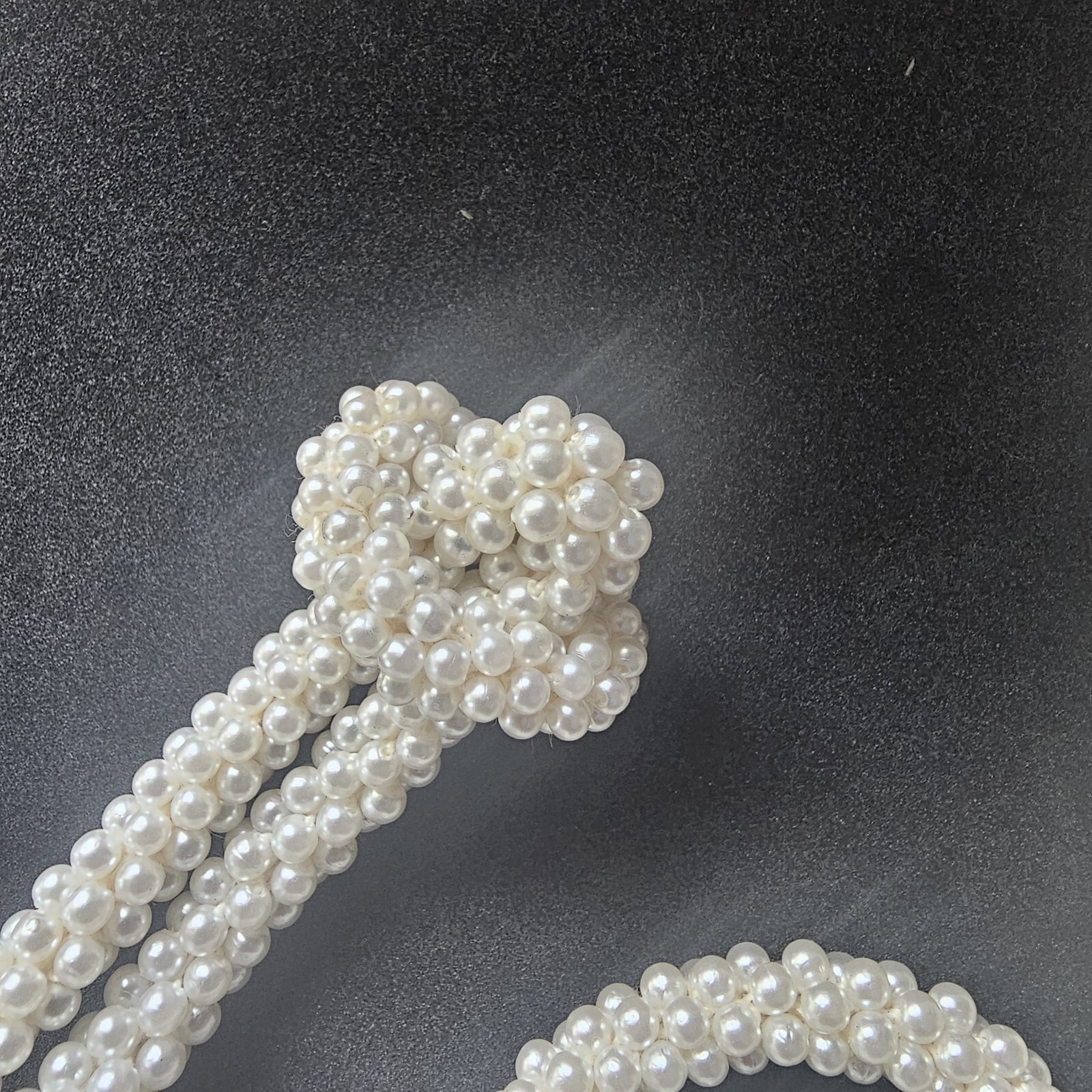 Vtg Beaded Flapper Lariat Necklace Rope Tassels Art Deco Style 2 Adj Rings