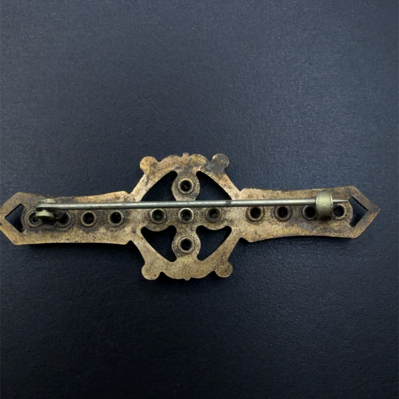 Antique Victorian Gold Filled Rhinestone Brooch