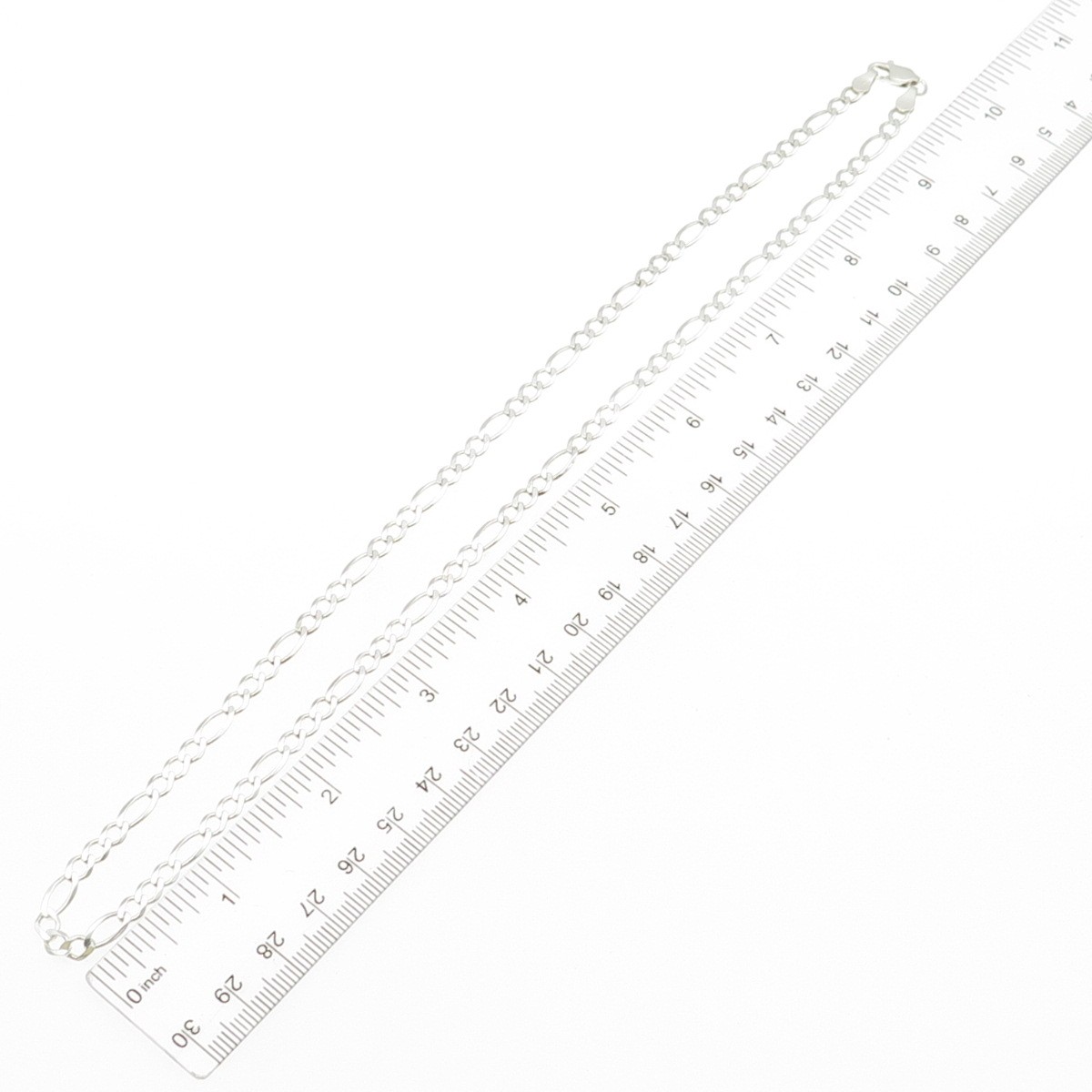 925 Sterling Silver Vintage Italy Figaro Chain Necklace 20″