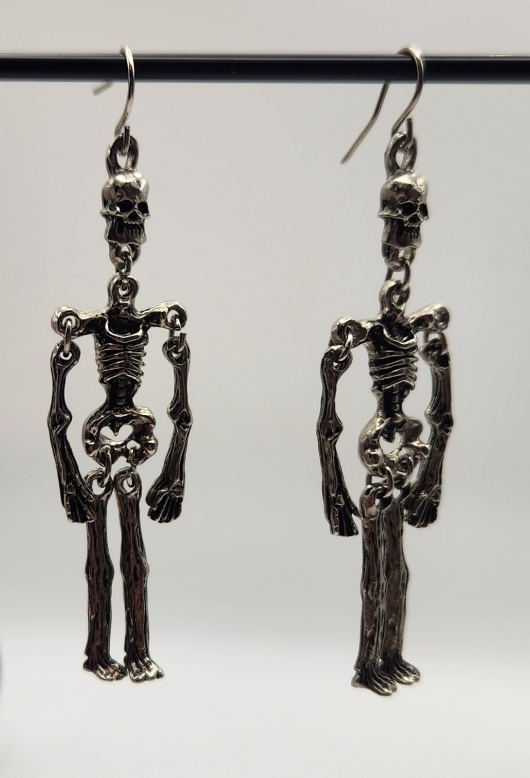 Vintage Hot Topic Articulated Skeleton Dangle Earrings Halloween Goth Punk Emo