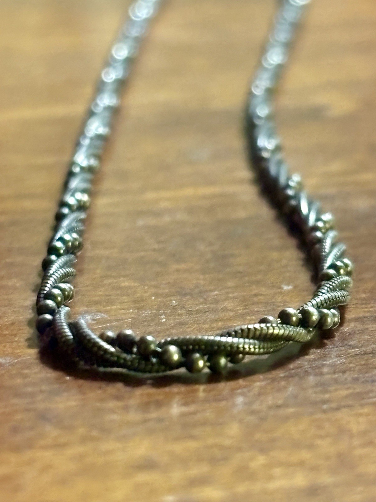 Vintage Unique Link Bead Wrap Sterling Silver Italy “ Unknown Hallmark “