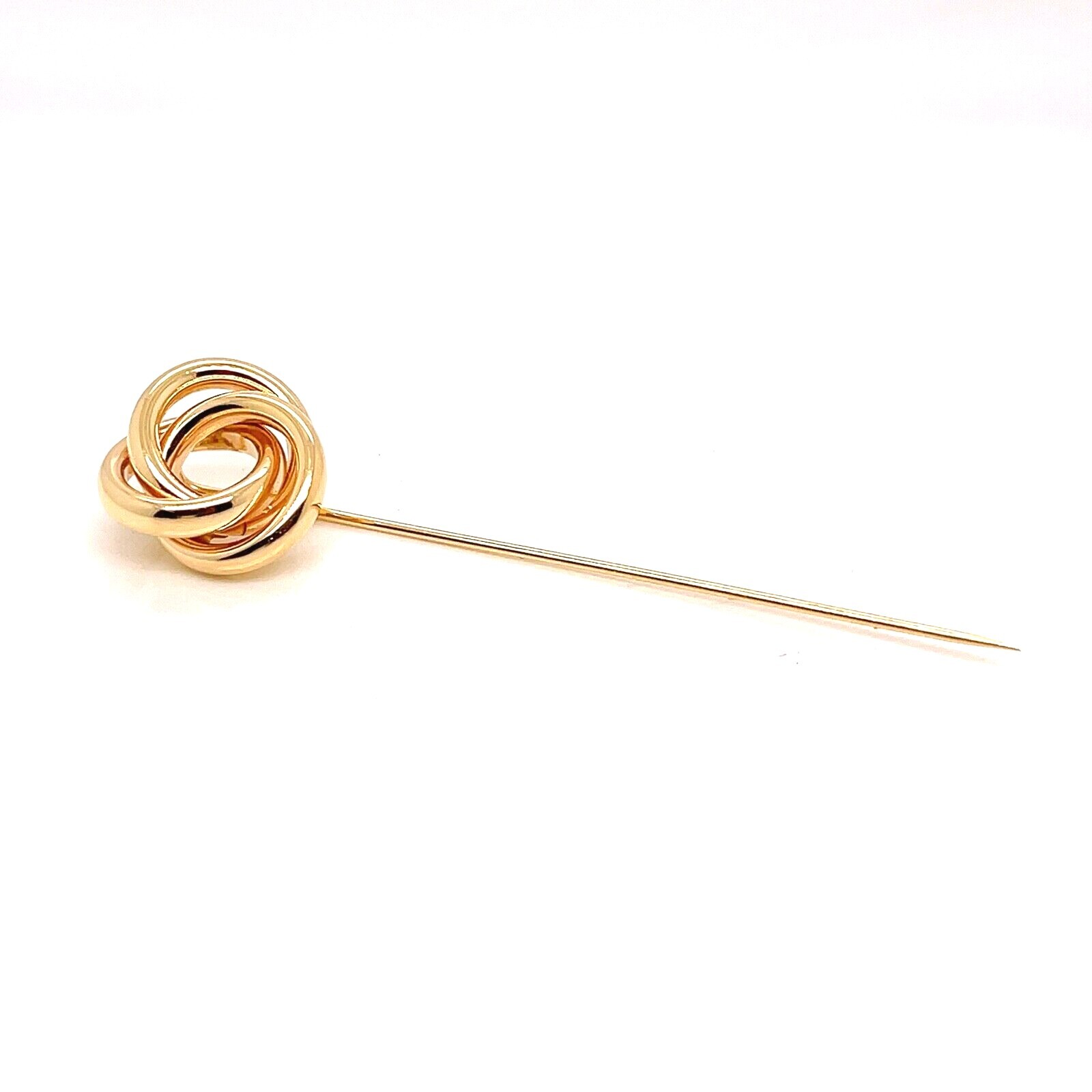 Large Mid-Century 14 Karat Gold Love Knot Stick Pin – 14k VR