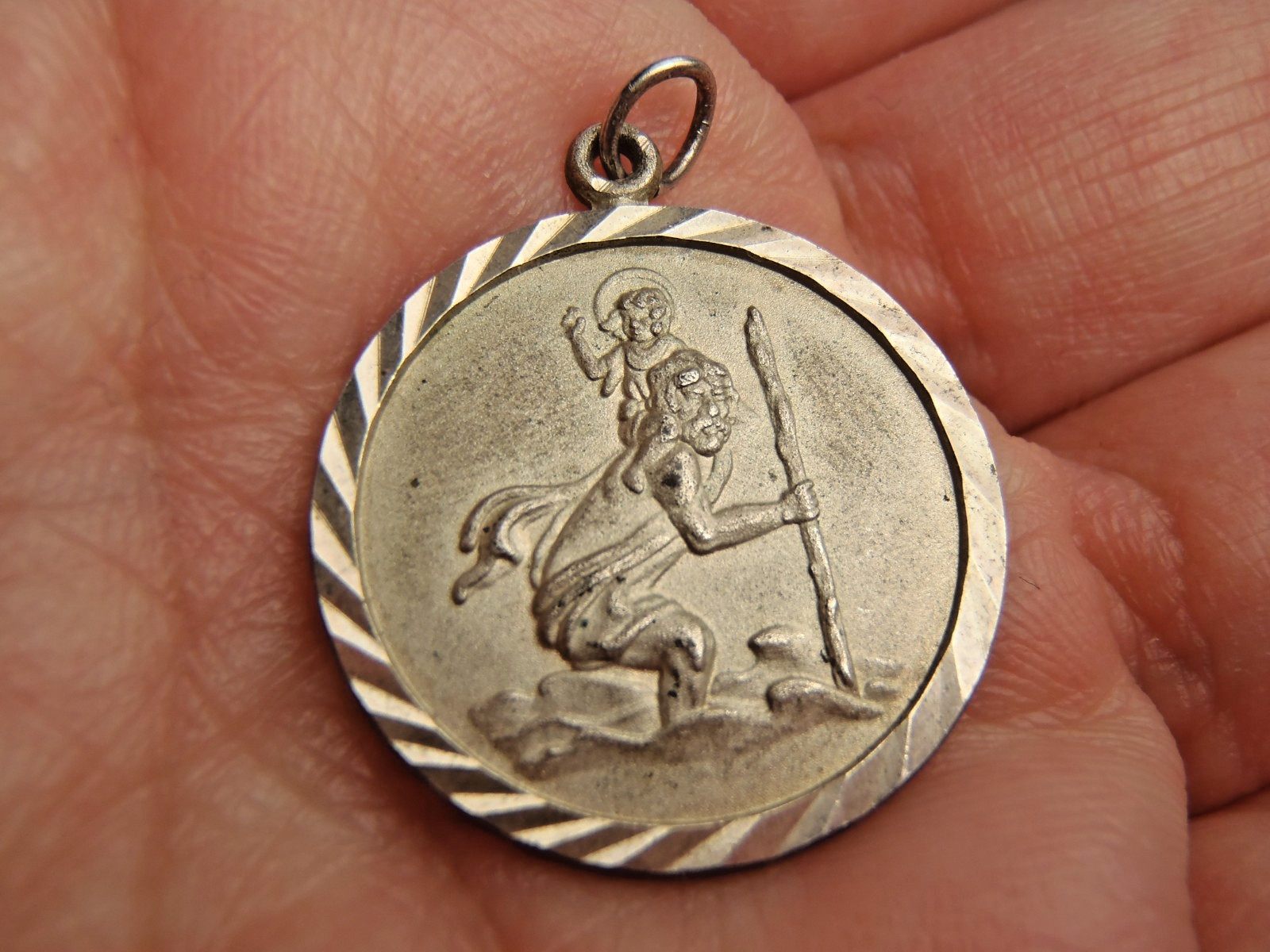 Vintage St. Christopher Silver Pendant 3.2g