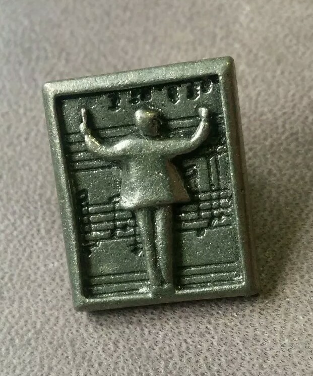 Vintage Clift Pewter Conductor Orchestra Band Brooch Pin Signed
