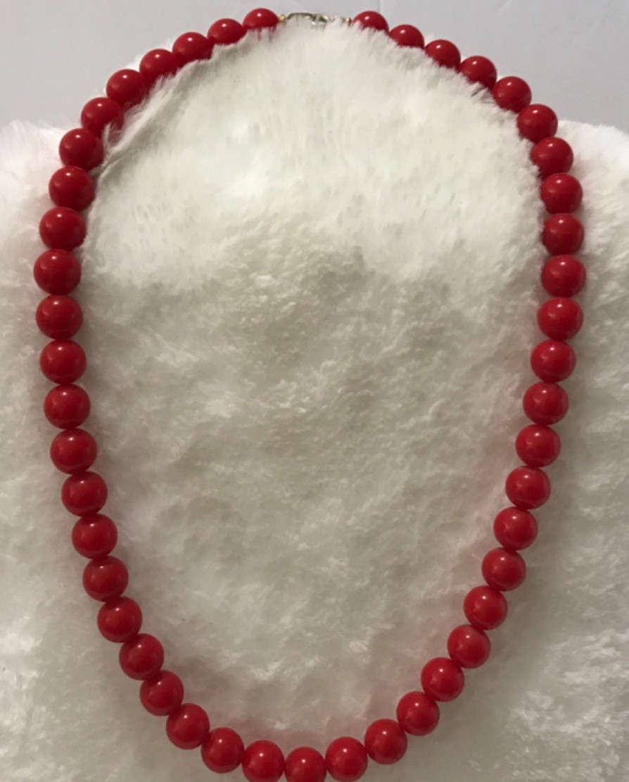 Vintage Lot 10 Red Costume Jewelry Necklaces Bracelets Brooch Earrings Fun Boho