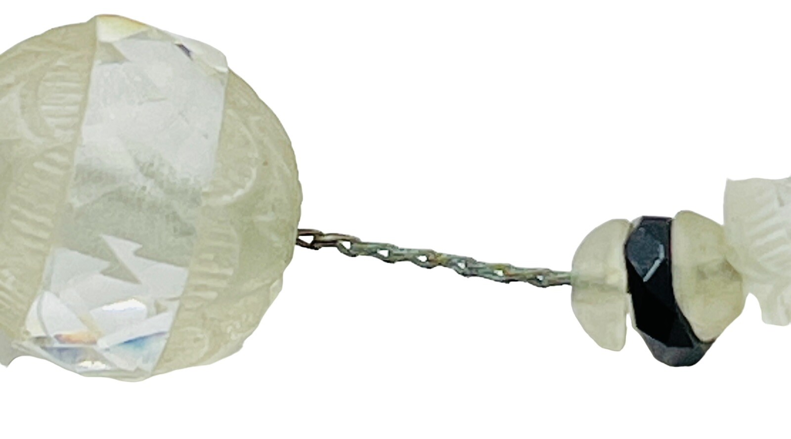 Antique Art Deco Circa 1920 Graduated Faceted Cut Czech Glass Bead Necklace 15”