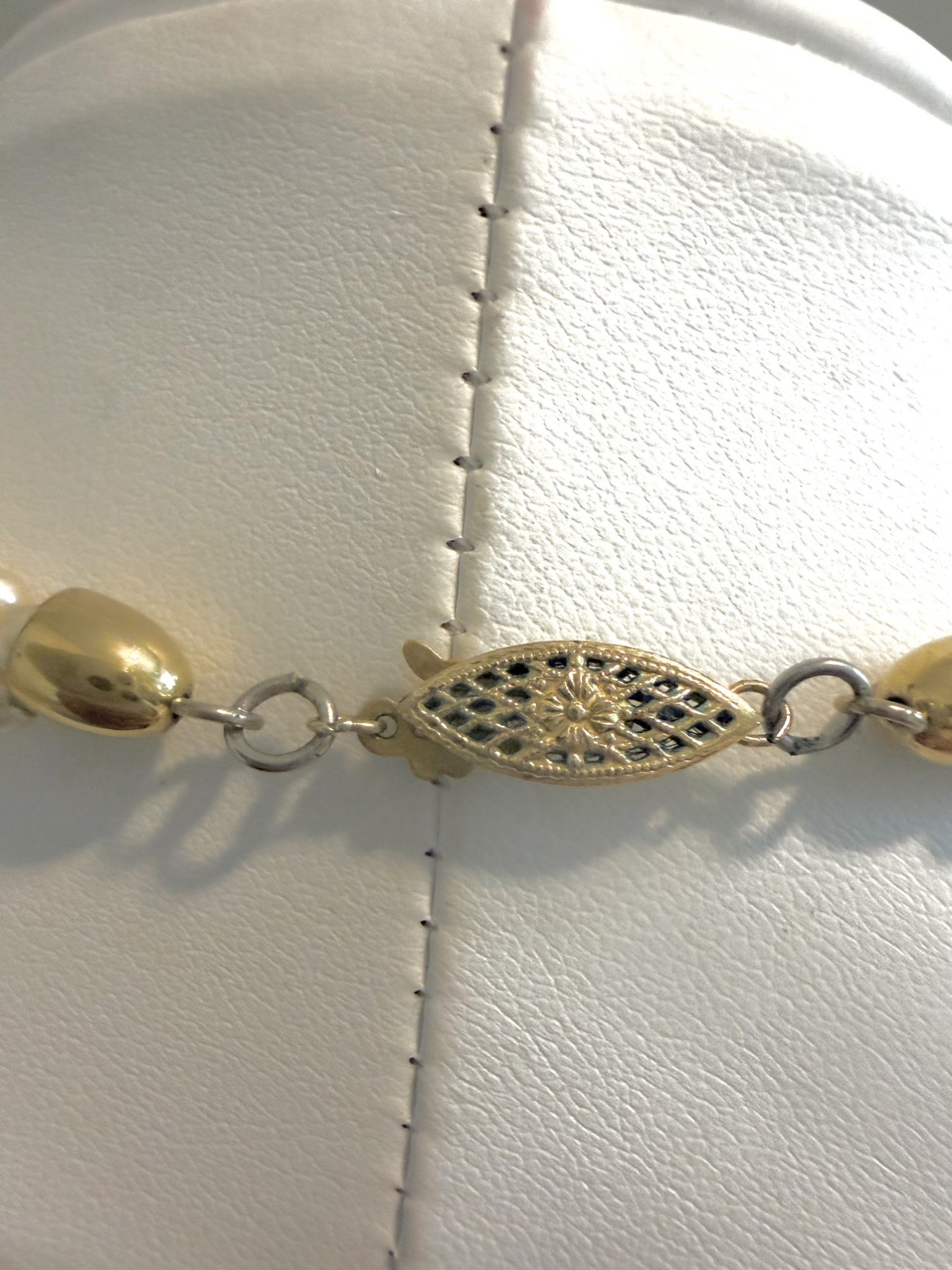 VTG 14k Gold Filled & Faux Pearl triple Strand Necklace Estate Item