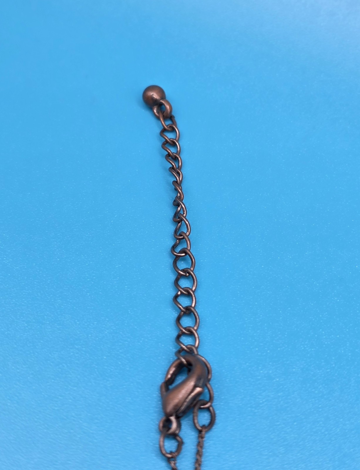 Vintage Beaded Necklace – Metal Chain – Multicolored Beads