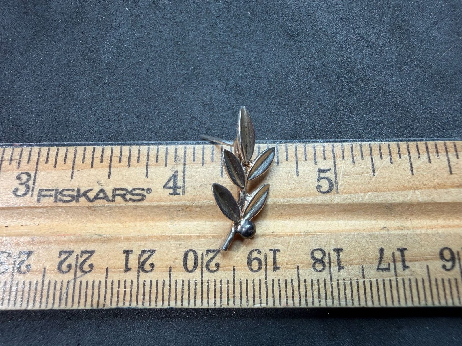 2.28g Vintage Sterling Silver 925 Leaf Branch Earrings Nature Botanical Design M