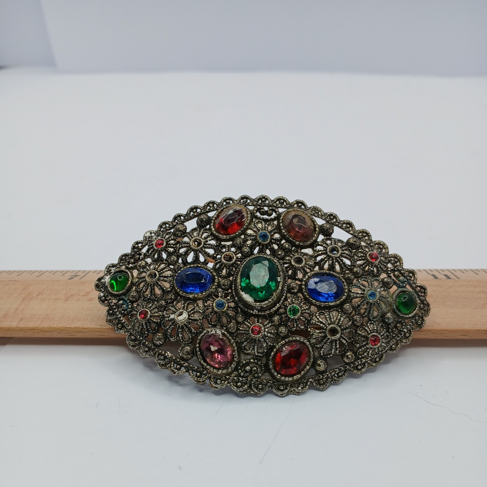 New England Works Brooch Pin Czech Rhinestones