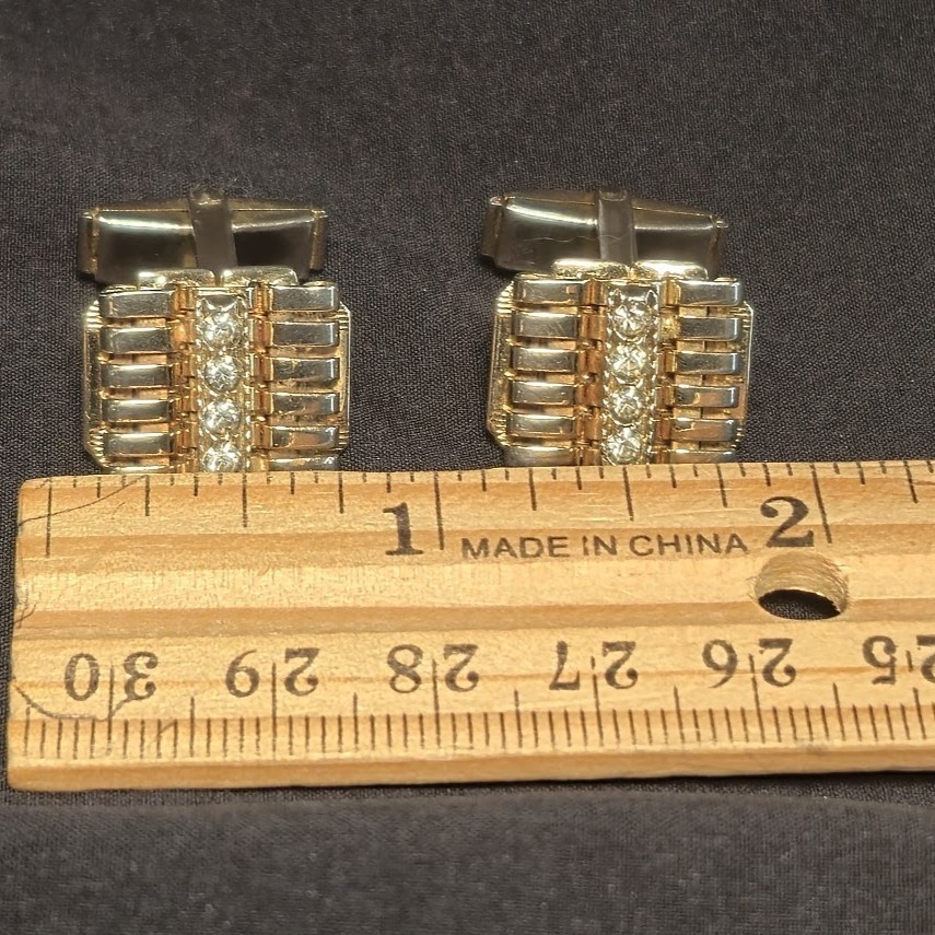 Las Vegas Glam 1950s 1960s Mens Cufflinks and Money Clip Corbi Quality Gold