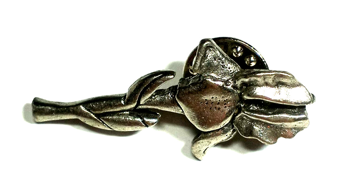 Vintage Silver Color CLIFT ” Iris Tac Pin/Brooch signed
