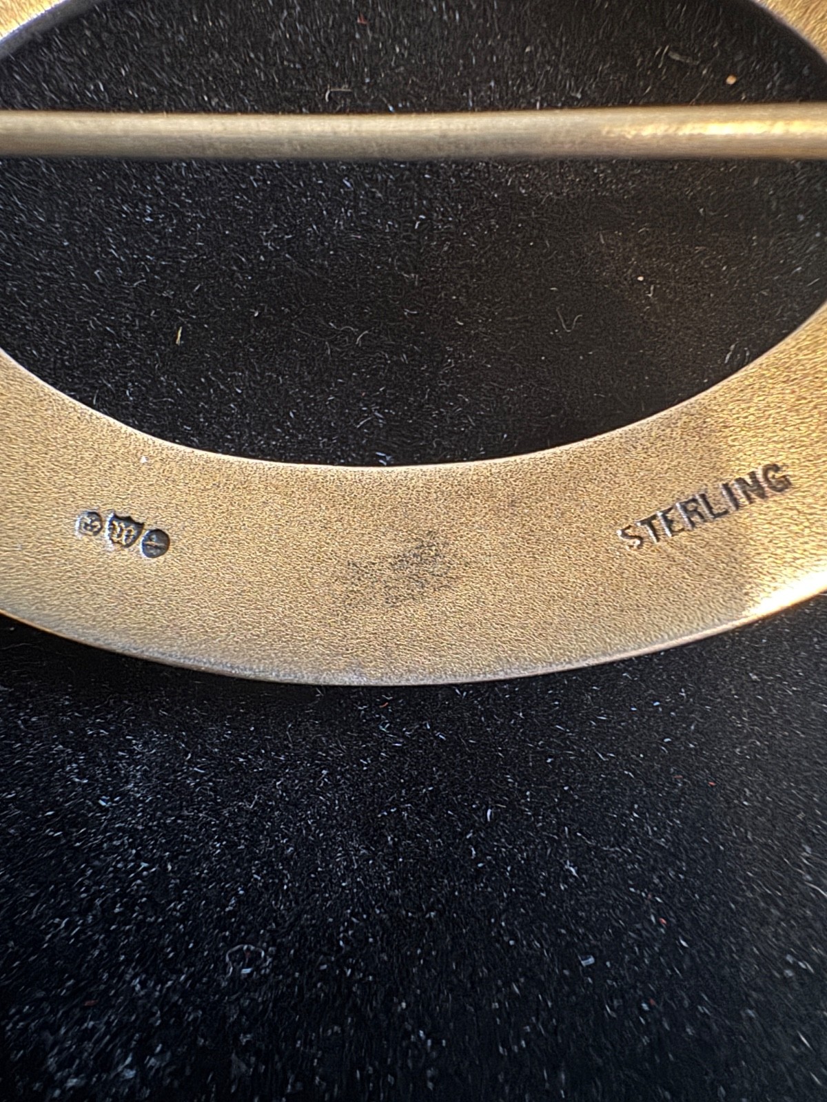 Vintage N.M. Thune Norway Sterling Silver Gold Wash Modernist Oval Brooch Pin Si
