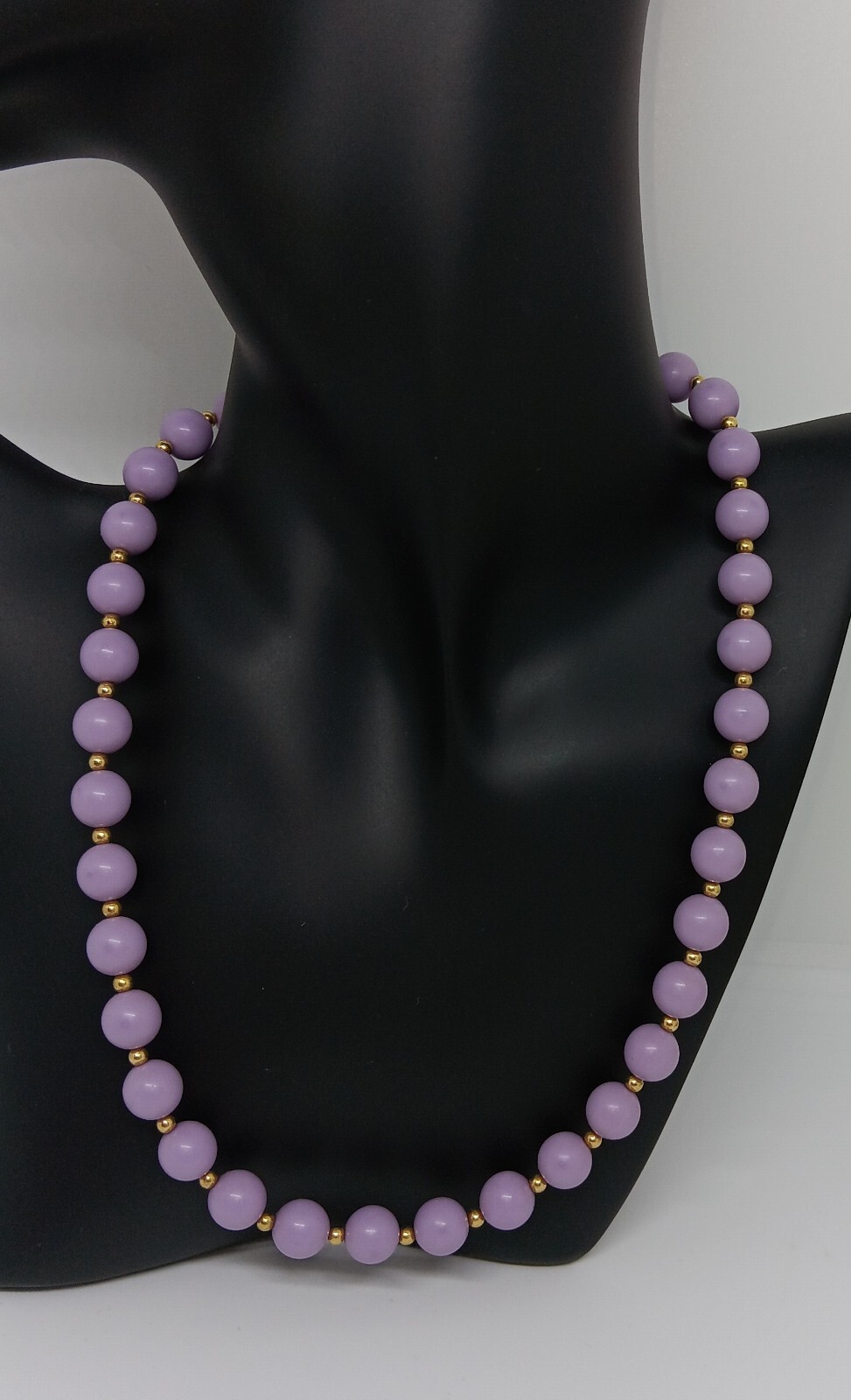 Vintage Monet Lavender Gold Tone Beaded Choker Necklace 18” EUC