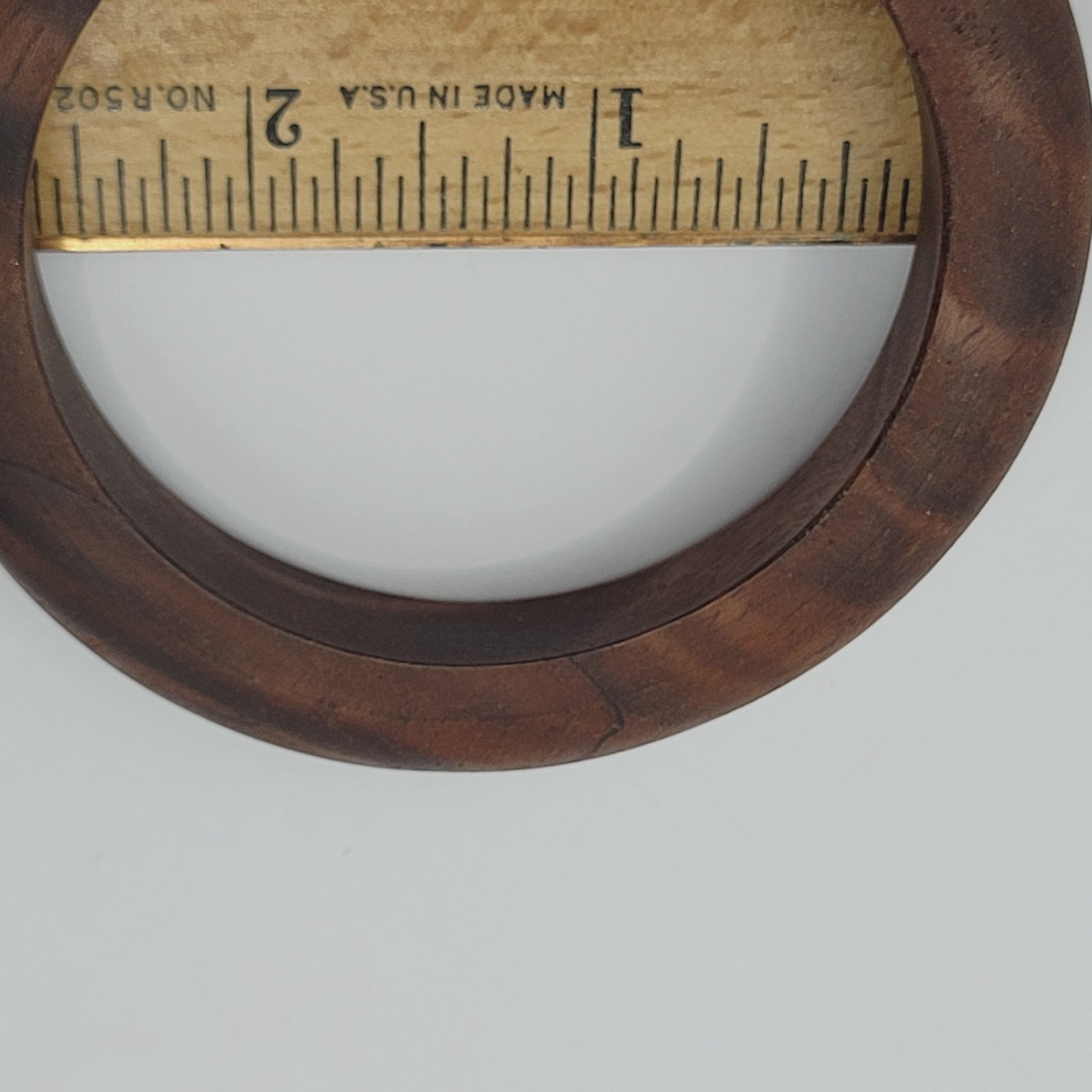Brown Wood Bangle Dark Lines Matte Finish Retro Vintage 1980s Bracelet 8 Inch