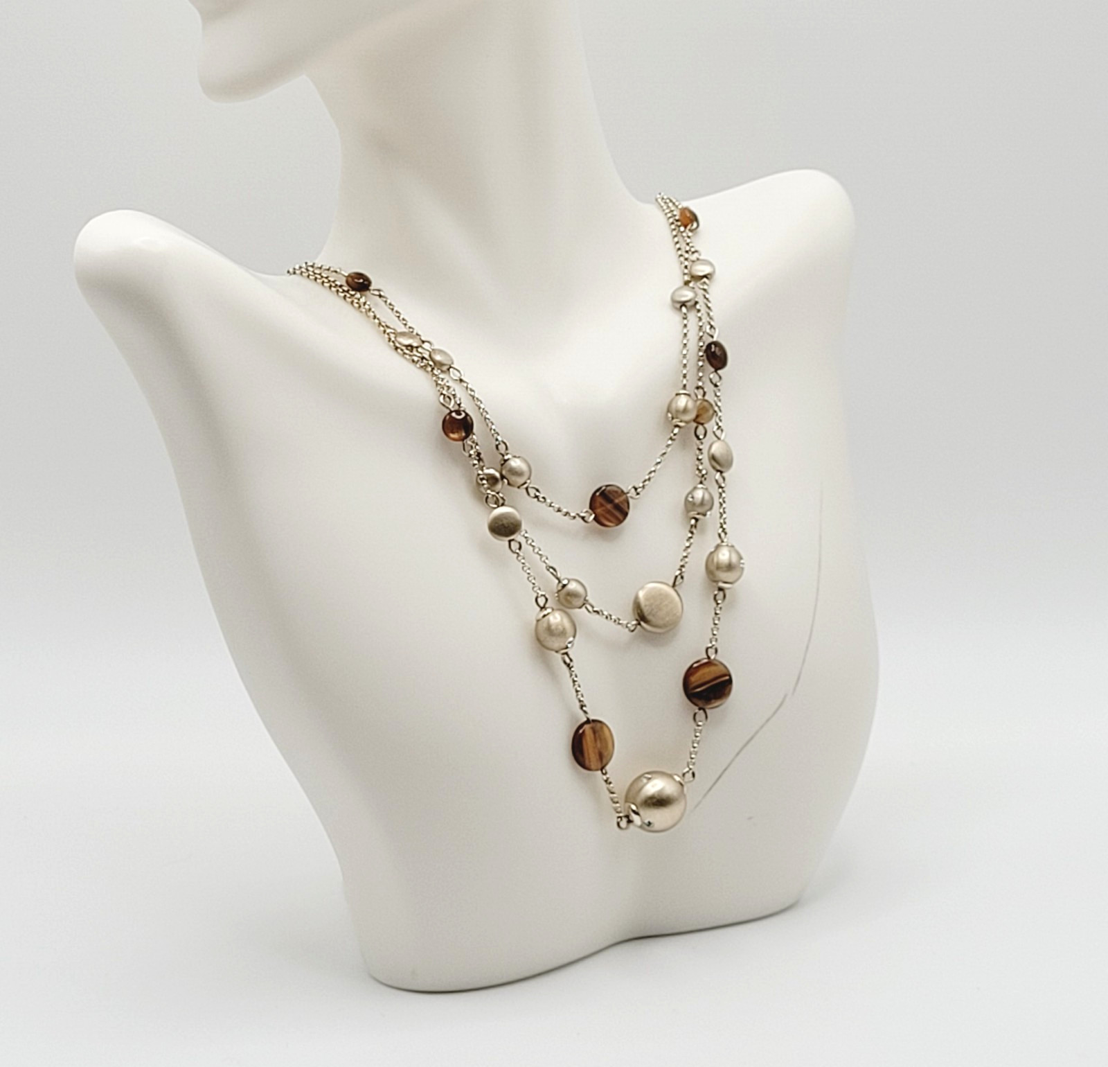 Monet Multi Strand Layer Floating Necklace Festoon Vintage Necklace 16 Inch