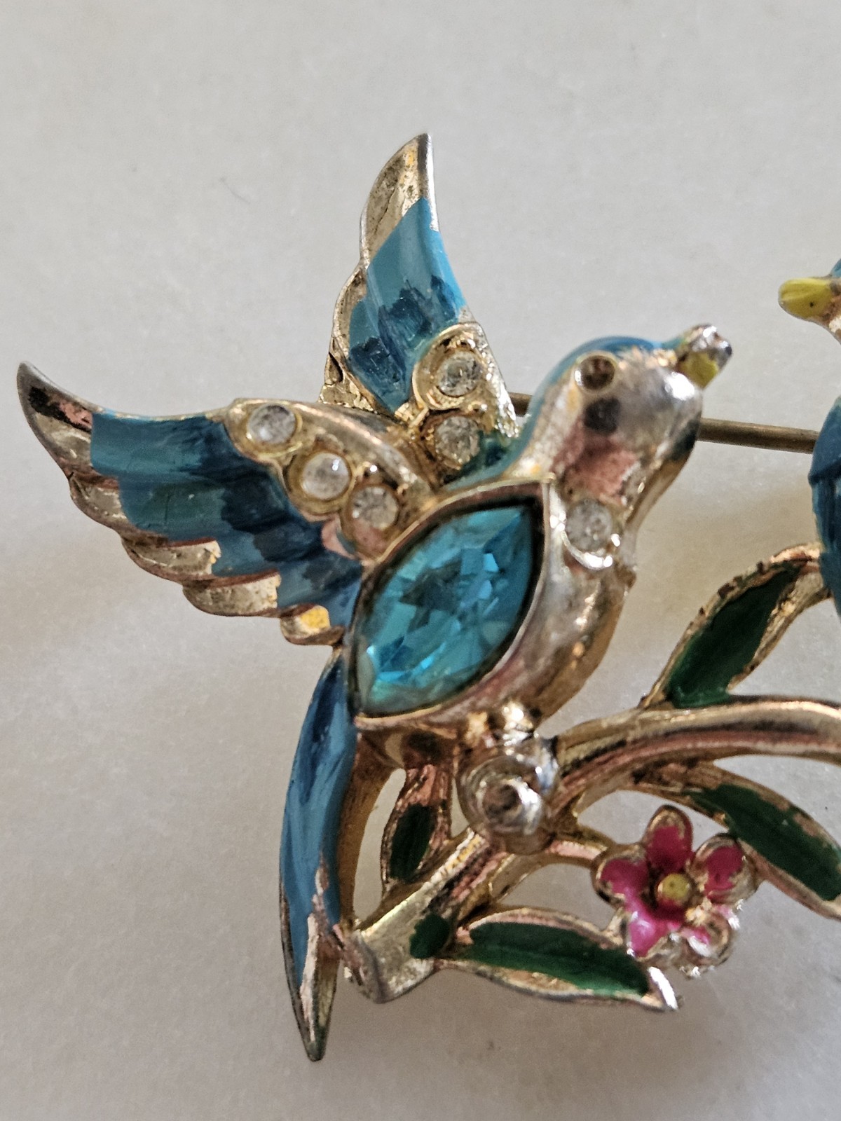 Vintage Brooch Pin Coro Bill & Coo Birds A. Katz Book Piece BEAUTIFUL Piece