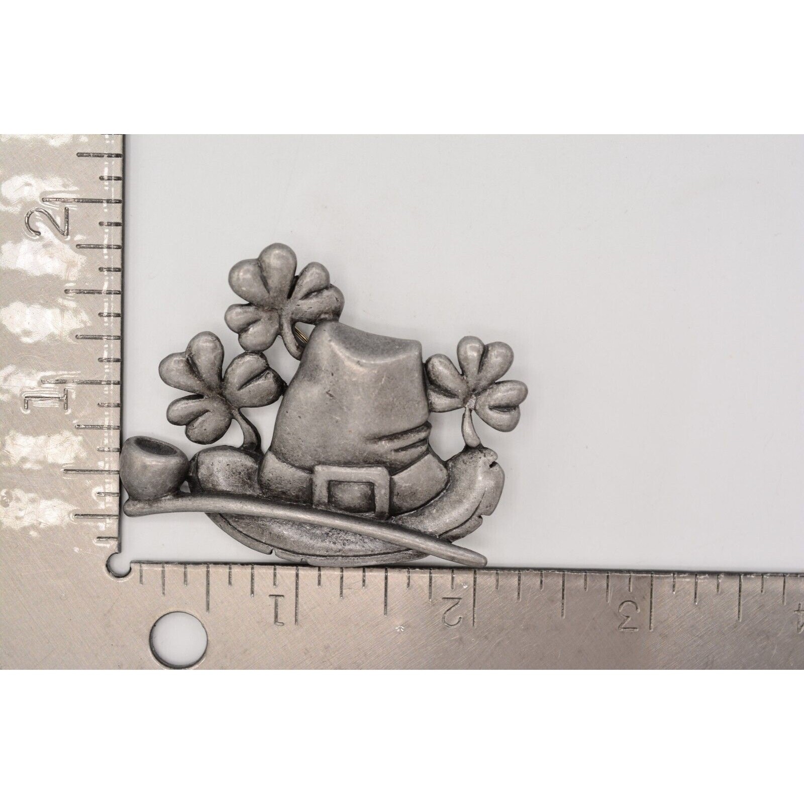 AJC Vintage Leprechaun Pin Brooch Shamrock St. Patrick’s Day Signed NOS BinA3