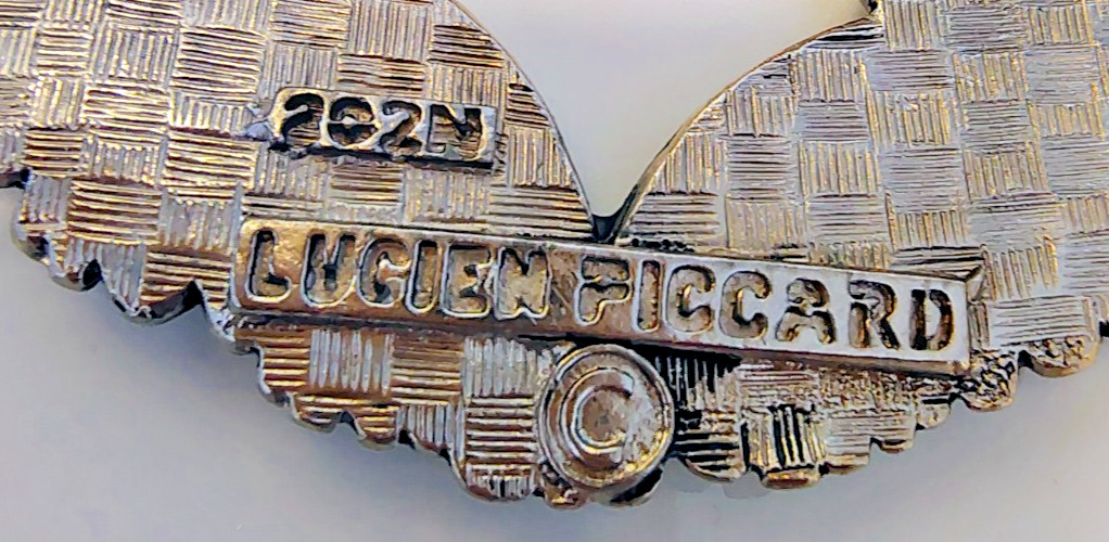 Vtg Lucien Piccard 70’s Art Nouveau Silver Plated Large Pendant 4.25″