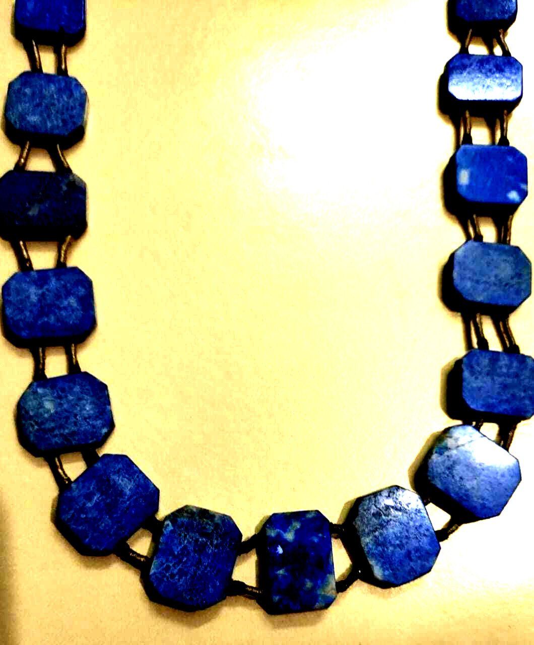 VINTAGE RARE ANTIQUE LAPIS LAZULI OPAQUE BLUE STONE CUT POLISHED 15 NO NECKLESS