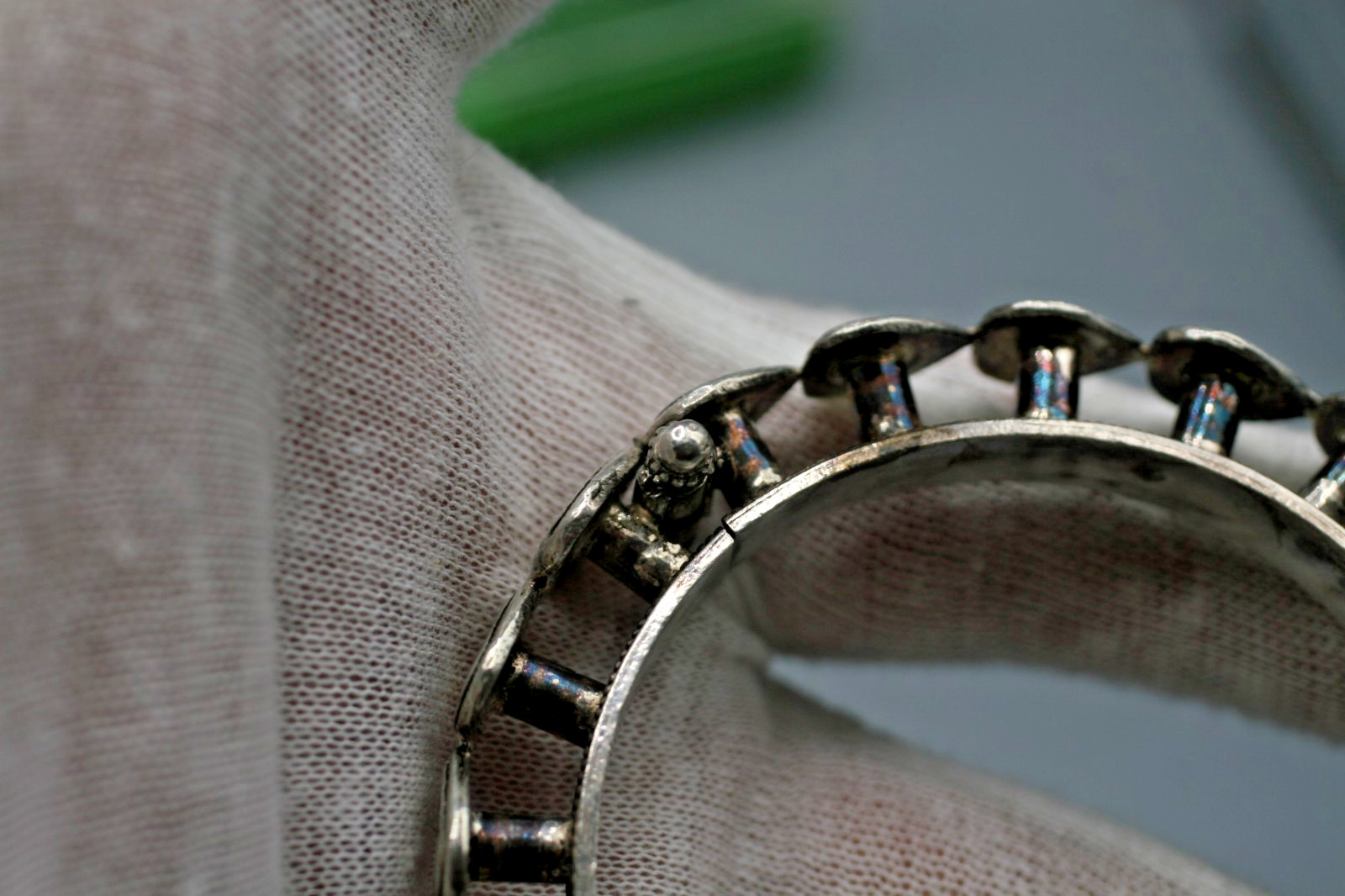 Vintage Sterling Silver 925 Open Hinged Bangle Bracelet 53 GR P10