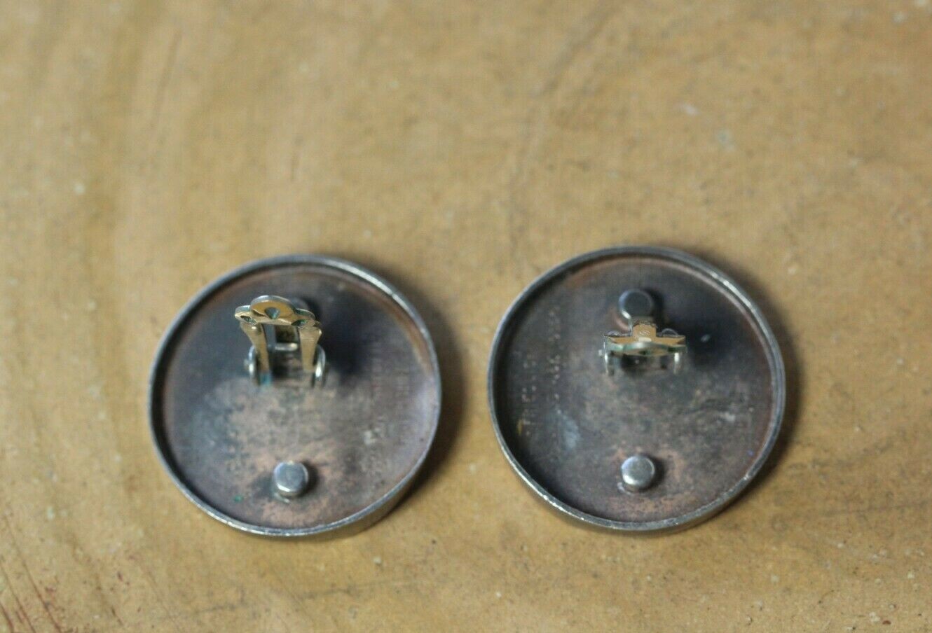 Vintage Donald Friedlich Mixed Metal Sterling Silver 14k GF Brutalist Earrings